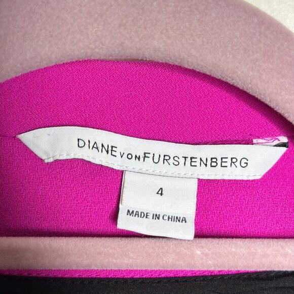 DIANE VON FURSTENBERG Illene Jacket Blazer Gardenia Purple Pink Sz 4 {J7} - Picture 7 of 9